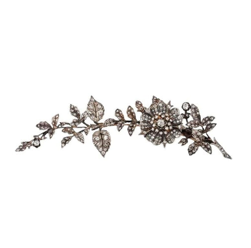 Broche Broche trembleuse - Or jaune et argent, diamants, vers 1870 58 Facettes 4409