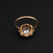 Bague 59 Bague festonnée en or jaune et platine, diamants et rubis 58 Facettes 4417