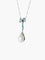 Collier Collier nœud - Pendentif en platine avec perle fine, diamants et émeraudes 58 Facettes 1184