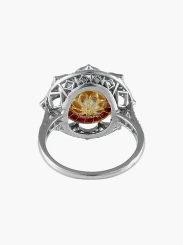 Bague 56 Bague Belle Époque en platine avec perle, rubis et diamants 58 Facettes 1383