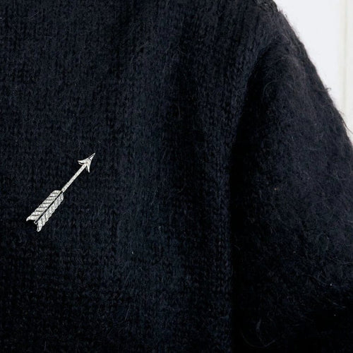 Broche Broche flèche Art déco en platine, diamants et onyx 58 Facettes YD5