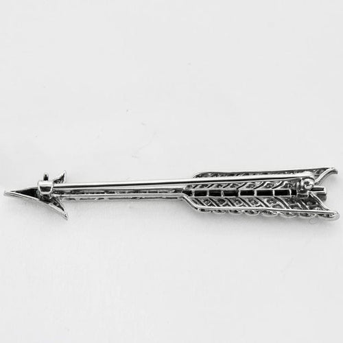 Broche Broche flèche Art déco en platine, diamants et onyx 58 Facettes YD5