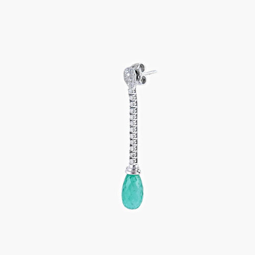 Boucles d'oreilles Boucles d'oreilles gouttes d'émeraudes en or blanc 750 58 Facettes