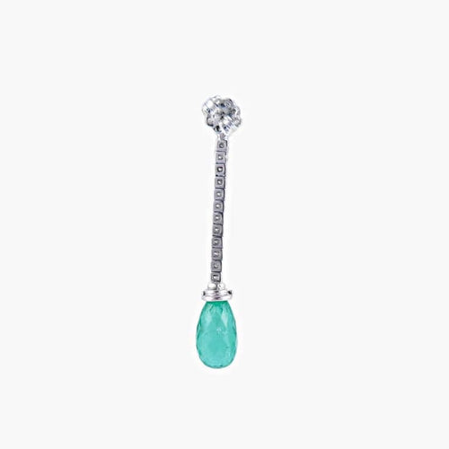 Boucles d'oreilles Boucles d'oreilles gouttes d'émeraudes en or blanc 750 58 Facettes