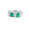 Bague 54 Bague jonc en or blanc 750 avec émeraudes et diamants 58 Facettes