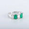 Bague 54 Bague jonc en or blanc 750 avec émeraudes et diamants 58 Facettes