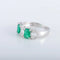 Bague 54 Bague jonc en or blanc 750 avec émeraudes et diamants 58 Facettes