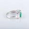 Bague 54 Bague jonc en or blanc 750 avec émeraudes et diamants 58 Facettes