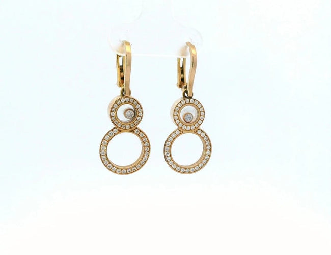 Boucles d'oreilles Chopard Happy 8 - Boucles d'oreilles en or rose 18 carats 58 Facettes
