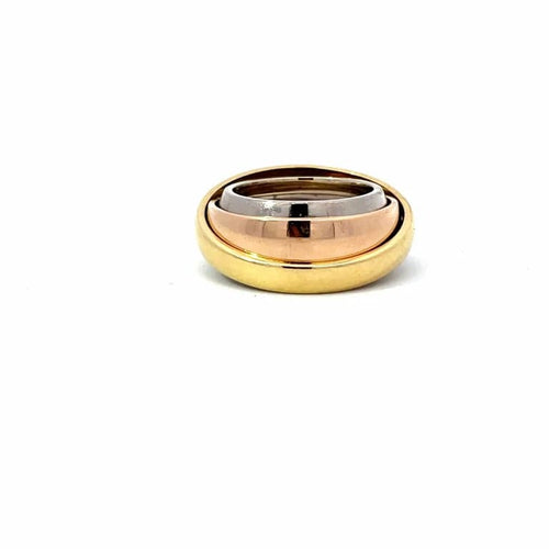 Bague 53 Cartier Trinity Tourbillon - Bague en or blanc, jaune et rose 18 carats 58 Facettes