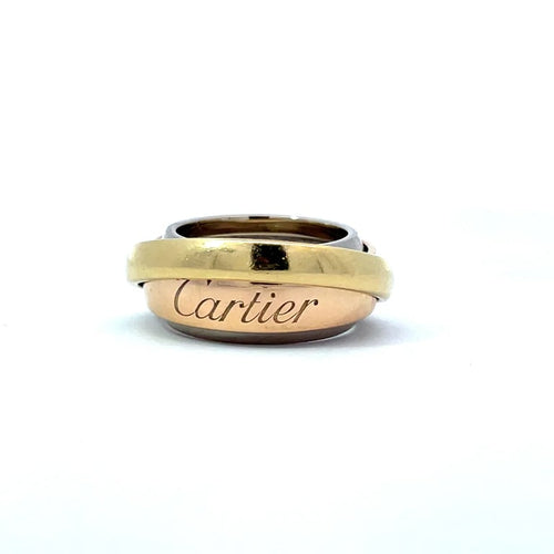 Bague 53 Cartier Trinity Tourbillon - Bague en or blanc, jaune et rose 18 carats 58 Facettes