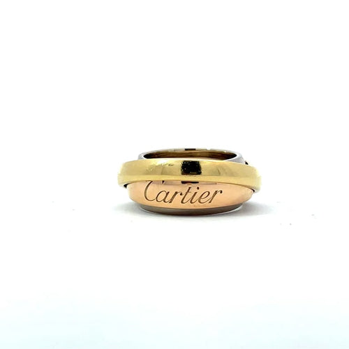 Bague 53 Cartier Trinity Tourbillon - Bague en or blanc, jaune et rose 18 carats 58 Facettes