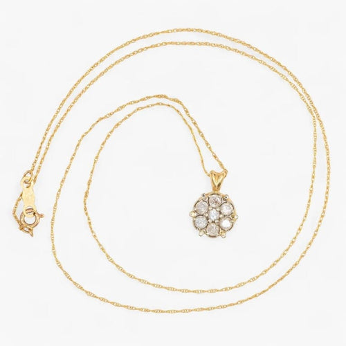 Pendentif Pendentif en or jaune 14K avec diamants 0,40 ct 58 Facettes AL44