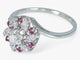 Bague Bague en or 14 carats avec diamant 0,18 ct et rubis 0,06 ct 58 Facettes AN86