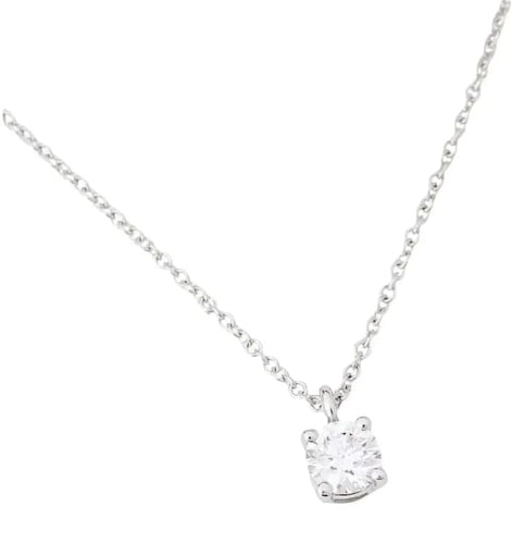 Collier Tiffany & Co. - Collier solitaire en platine serti d’un diamant 0,28 ct 58 Facettes