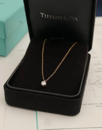 Collier Tiffany & Co. - Collier solitaire en or rose 18 carats et diamant 58 Facettes
