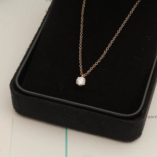 Collier Tiffany & Co. - Collier solitaire en or rose 18 carats et diamant 58 Facettes