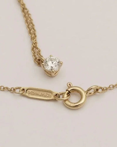Collier Tiffany & Co. - Collier solitaire en or rose 18 carats et diamant 58 Facettes