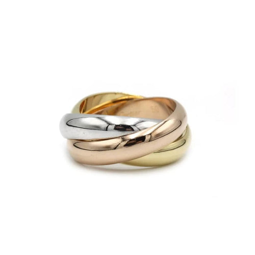 Bague 50 Cartier Trinity - Bague en or jaune, blanc et rose 18k 58 Facettes