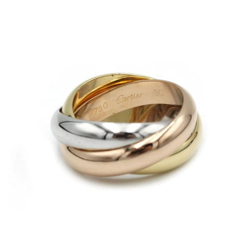 Bague 50 Cartier Trinity - Bague en or jaune, blanc et rose 18k 58 Facettes