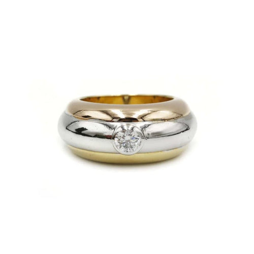 Bague 52 Cartier - Bague jonc tricolore en or 18k et diamant 58 Facettes