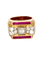 Bague 55 Bague tank en or jaune 18 kt avec rubis synthétiques et diamants 58 Facettes