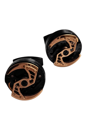 Boutons de manchette Encelade 1789 - Boutons de manchette Rotor en PVD noir et or rose 5N 58 Facettes 418655