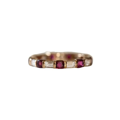 Bague 49 Mauboussin - Alliance en or jaune 18k, rubis et diamants 58 Facettes