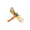 Broche Marchak Libellule - Broche en or jaune 18 carats, corail et corindons 58 Facettes