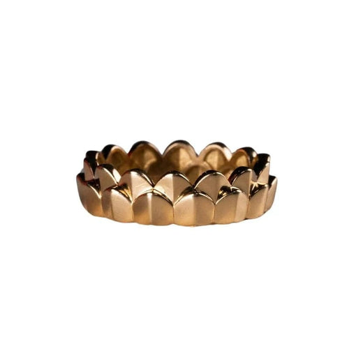 Bague 53 Fred Une île d’or - Bague 2 rangs en or jaune 18 ct 58 Facettes