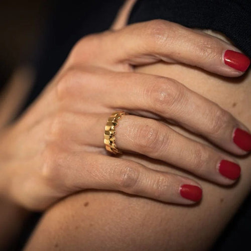 Bague 53 Fred Une île d’or - Bague 2 rangs en or jaune 18 ct 58 Facettes