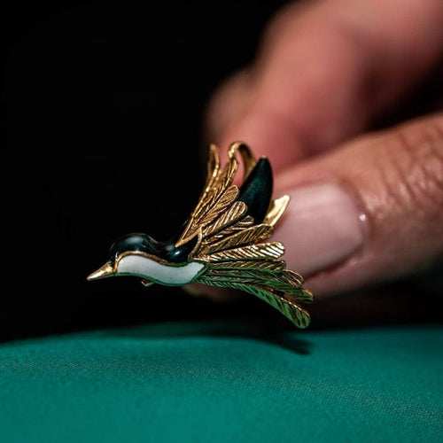 Broche Mauboussin - Broche oiseau en or jaune et émail 58 Facettes