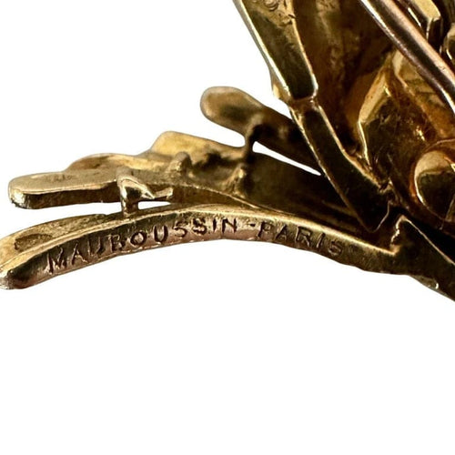 Broche Mauboussin - Broche oiseau en or jaune et émail 58 Facettes