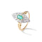 Bague 51 Bague marquise vintage en or jaune et platine, émeraude et diamants 58 Facettes H162