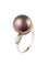 Bague 49 Bague en or blanc 750 avec perle grise et diamants 58 Facettes