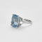 Bague 55 Bague saphir de Ceylan 25 ct en or blanc 58 Facettes