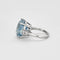 Bague 55 Bague saphir de Ceylan 25 ct en or blanc 58 Facettes