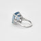 Bague 55 Bague saphir de Ceylan 25 ct en or blanc 58 Facettes