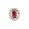 Bague 54 Bague en or blanc 18K avec rubellite et diamants 58 Facettes