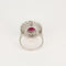 Bague 54 Bague en or blanc 18K avec rubellite et diamants 58 Facettes
