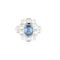 Bague 55 Bague Art déco en or blanc 18K avec saphir de Ceylan et diamants 58 Facettes