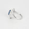 Bague 55 Bague Art déco en or blanc 18K avec saphir de Ceylan et diamants 58 Facettes