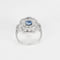 Bague 55 Bague Art déco en or blanc 18K avec saphir de Ceylan et diamants 58 Facettes