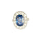 Bague 55 Bague en or jaune et or blanc 18K saphir 5,54 ct et diamants 58 Facettes