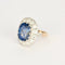 Bague 55 Bague en or jaune et or blanc 18K saphir 5,54 ct et diamants 58 Facettes