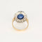 Bague 55 Bague en or jaune et or blanc 18K saphir 5,54 ct et diamants 58 Facettes
