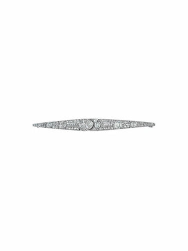 Broche Mauboussin - Broche Art déco en or blanc et diamants 58 Facettes