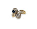Bague 56 Bague Toi et Moi en or jaune 18K avec saphir et diamant 58 Facettes 420008