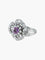 Bague 55 Flora - Bague florale en or blanc 750, saphir rose et diamants 58 Facettes