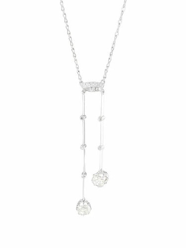 Collier Collier négligé en or blanc et diamants 58 Facettes